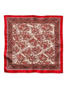 Red Paisley Wild Rag Satin Scarf Western Scarf Cowgirl Bandana Square Neck Scarf